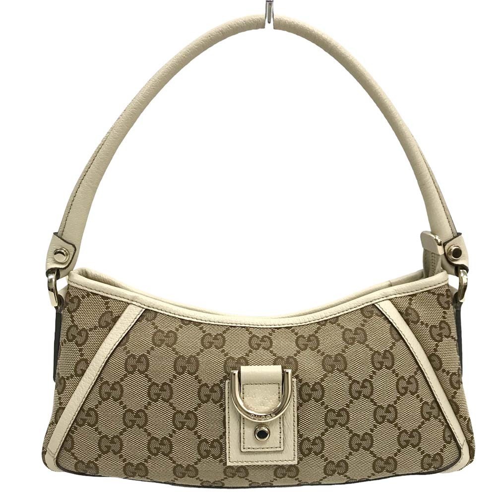 Gucci One Shoulder Hobo Bag Abbey Shoulder GG Brown White - Picture 2 of 10